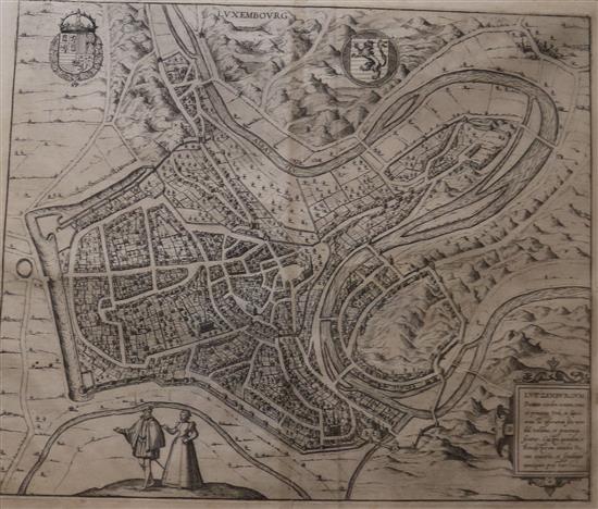 A Hogenburg map of Luxembourg, circa 1535-1590 (uncoloured)